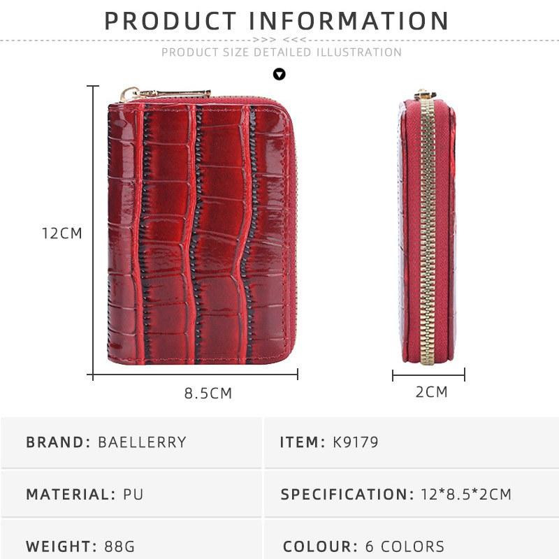 Baellerry Mini organizér na mince PU kůže Pánské Dámské Peněženky na zip Módní držitel na karty