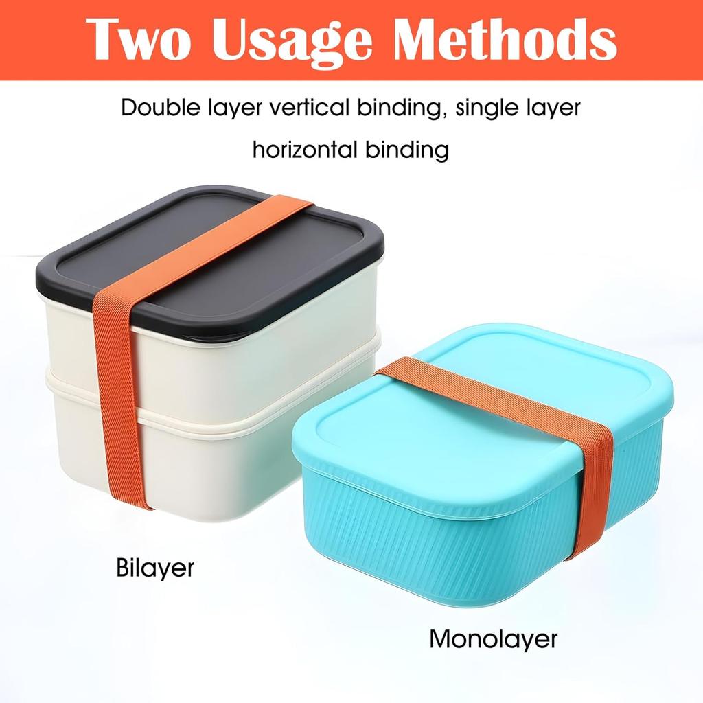 6 Pcs Lunch Box Fixing Band Bento Box Elastic Belt Elastic Cinch Straps Fixing Wrap Loop Belts for Office Classroom Picnic Camping Outdoors Meal Plan