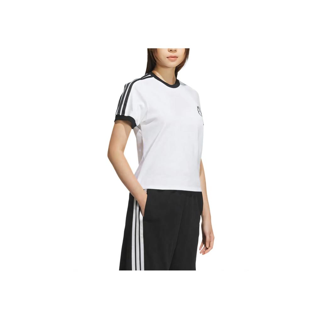 Adidas Comfortable Breathable Soft Skin-Friendly Short Sleeve Regular T-Shirt Women Tops White JY7627