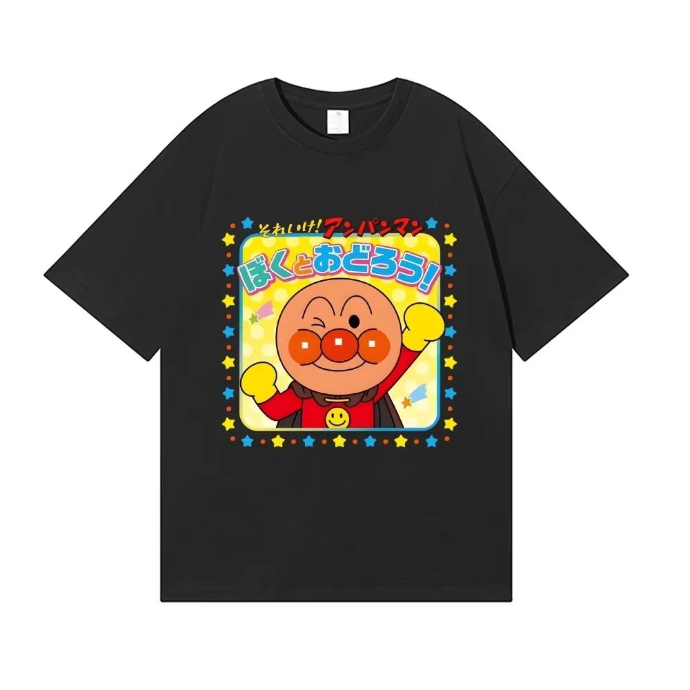 Anpanman Japanese Style Classic Printed T-shirt Unisex High-quality pure cotton Streetwear Men 2026 Summer New Short-sleeved top