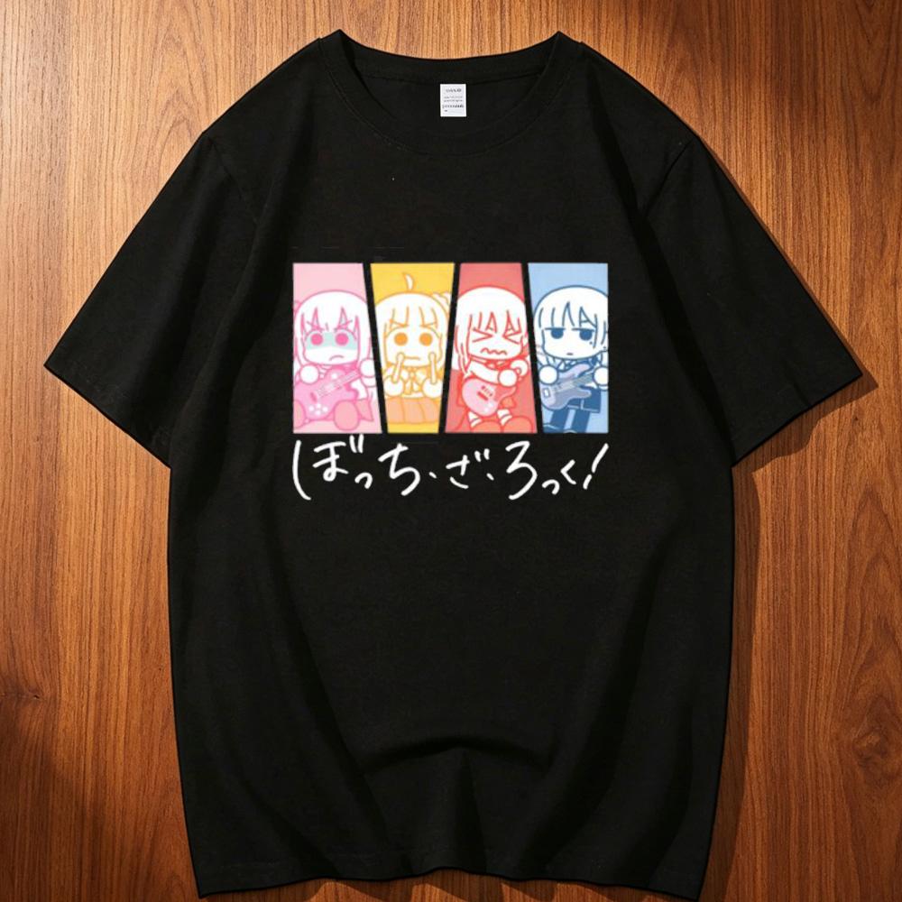 Bocchi the Rock cotton tshirt Unisex korean clothes hip hop s Breathable tshirt Punk University Yk kawaii graphic Pastel
