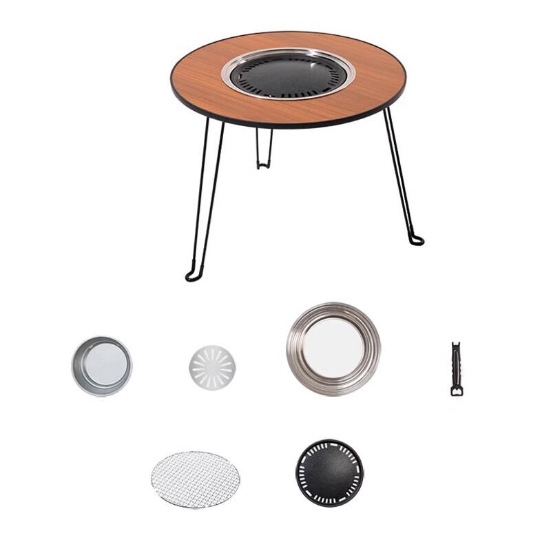 FTLY Round Table Fire Pit BBQ Set