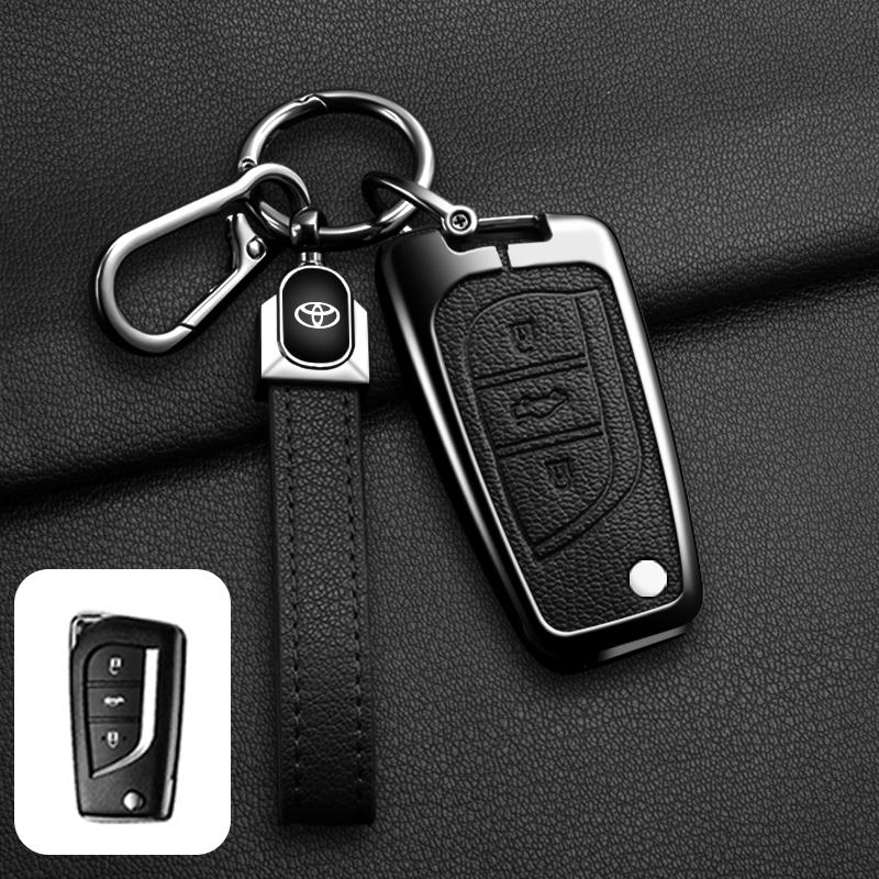Leather Car Key Cover Case Shell for Toyota Hilux Revo Auris Corolla Reiz Avensis Verso Yaris Aygo Rav4 Scion TC IM 2017 2016
