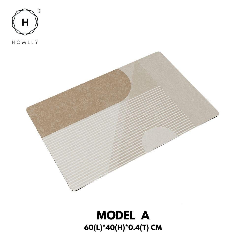 Homlly Poiio Non Slip Super Thin Quick Dry Absorbent Diatomaceous Floor Bath Mat Model A