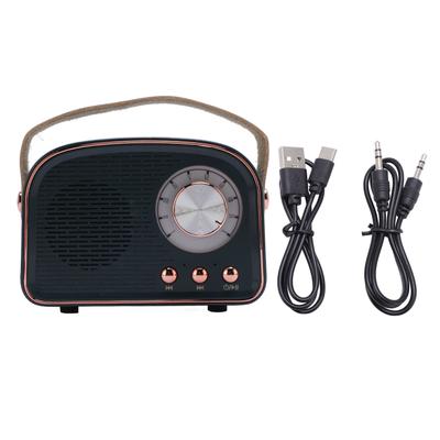 Retro Bluetooth Speaker Small Wireless Handheld Portable Vintage Decor for Home Outdoor DW21 Dark