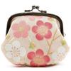 Wallet Case with Clasp Japanese Coin Made In Japan Plum Blossom [Komon Kobo] [Kiste] Closure, Chirimen, Pattern, 3.2-inch Purse, (Modern Pink)