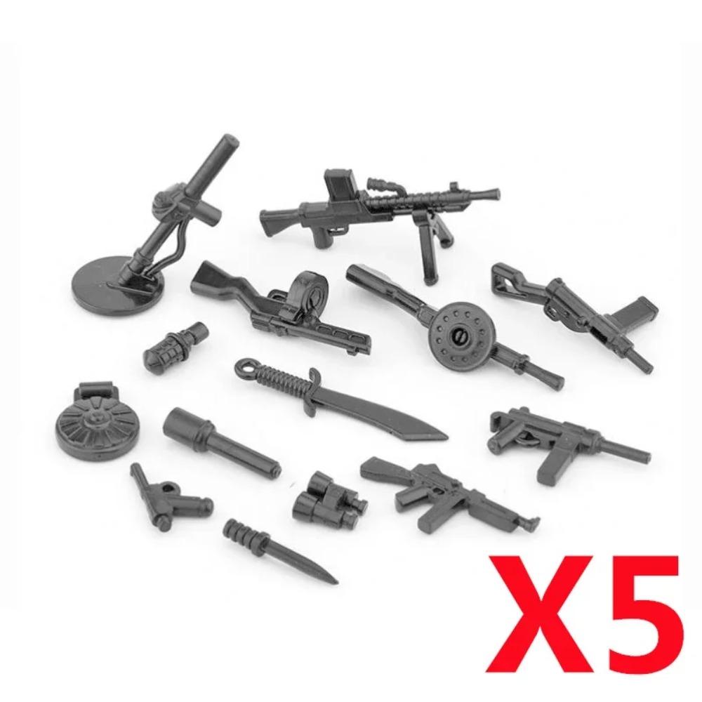 Vojenský MOC Stavebnice zbraní Těžký kulomet Gatling M19 NSV Figurky Dělostřelectvo Odminovací Pistole Kulka Hračka Dárek K013