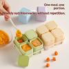 Food Grade Baby Food Storage Containers 4 Grids with Lids Tray Design for Baby Homemade Food Freezing Use