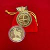 Chinese Zodiac Goat Commemorative Coin 1Pcs Gold Plated with Acrylic Case Red Pouch for Beginner Coin Collectors