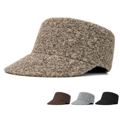 Flache Kappe Damen Herbst Winter Warm Retro Newsboy Kappe