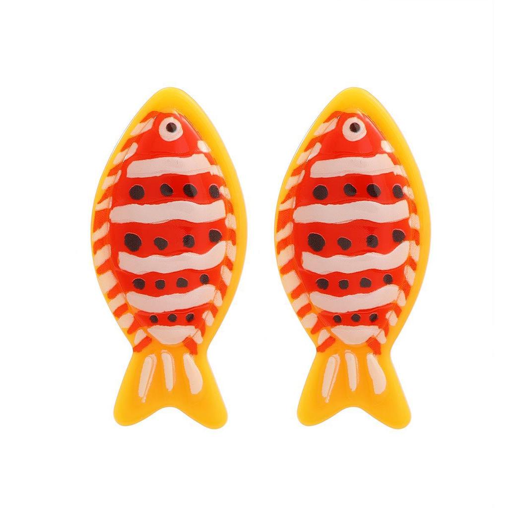 Tropical Fish Earrings & Necklace Set: Clownfish Pendant Jewelry for Women - Cute Korean Style