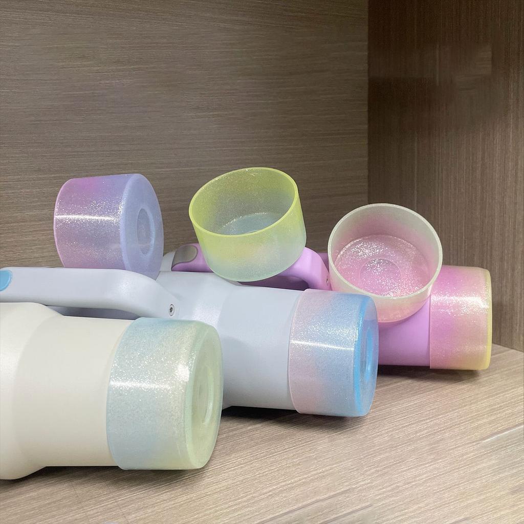 Silicone Glitter Bottle Bottom Sleeve Cup Accessories for Stanley Anti-Slip Water Bottle Pad Silicone Heat Insulation Cup Cover