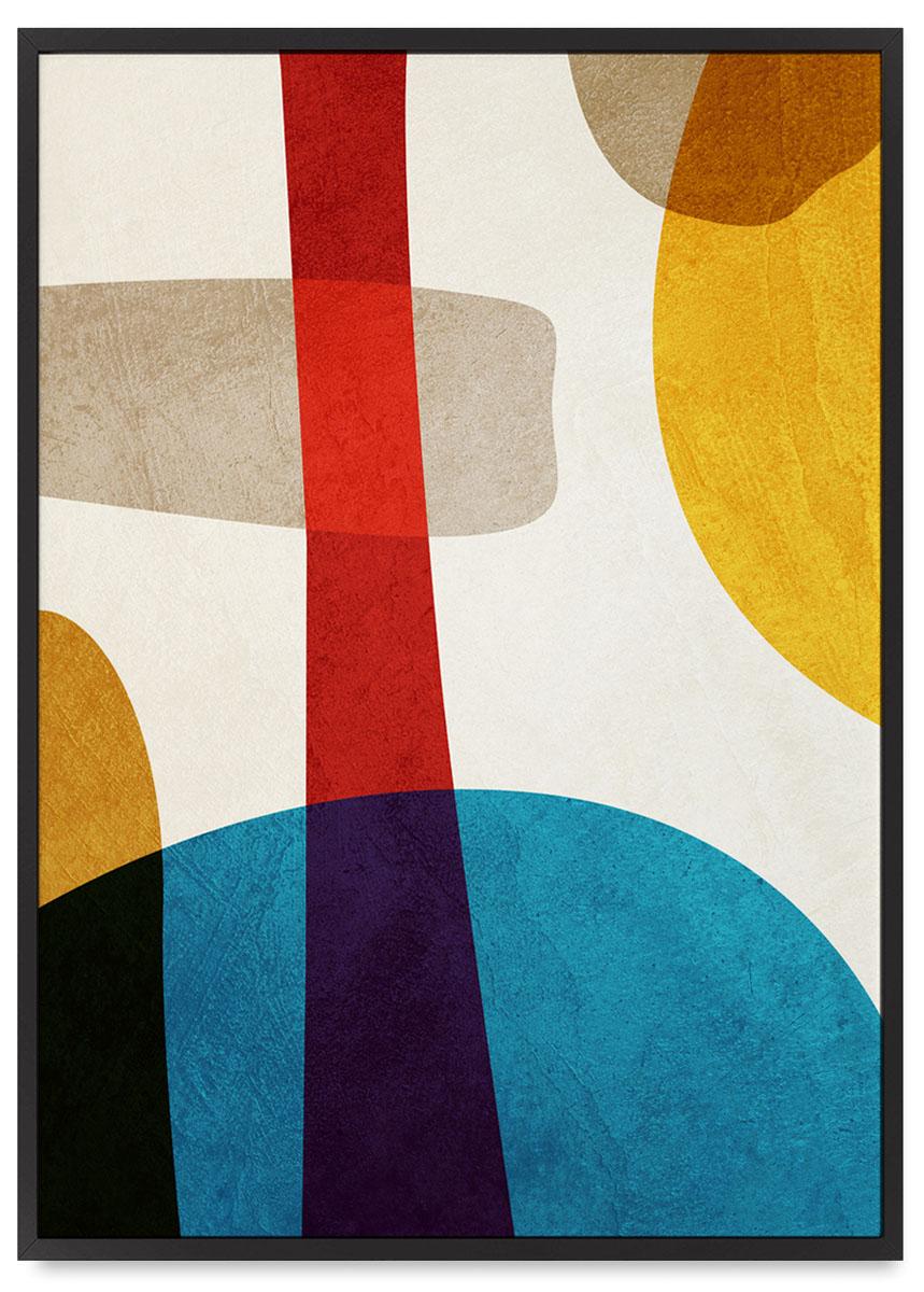 

Plakat kolorowa abstrakcja geometryczna 21x30 cm