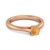 Solitaire Round Cut Citrine 925 Sterling Silver Rose Gold Vermeil Promise Ring