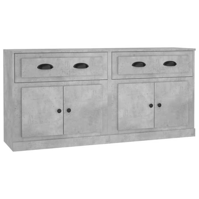 Buffet - Maison Exclusive - 2 pièces - Gris béton - Bois d'ingénierie