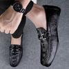 Doudou Shoes Men's Shoes Crocodile Pattern Casual Leather Shoes Casual Shoes High-end Shoes