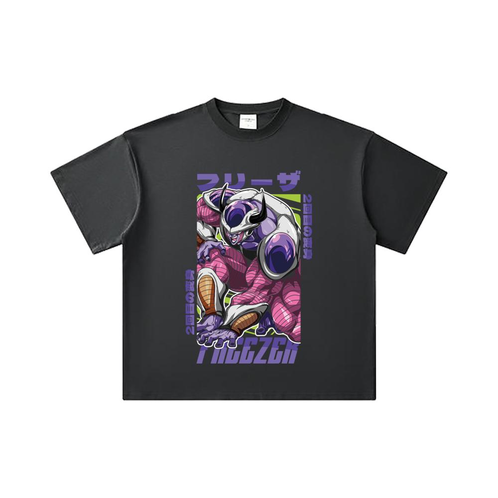 260 GSM Double Yarn 32 Count 100% Cotton Dragon Ball V72 King Cold Print Unisex Heavy Cotton T Shirt
