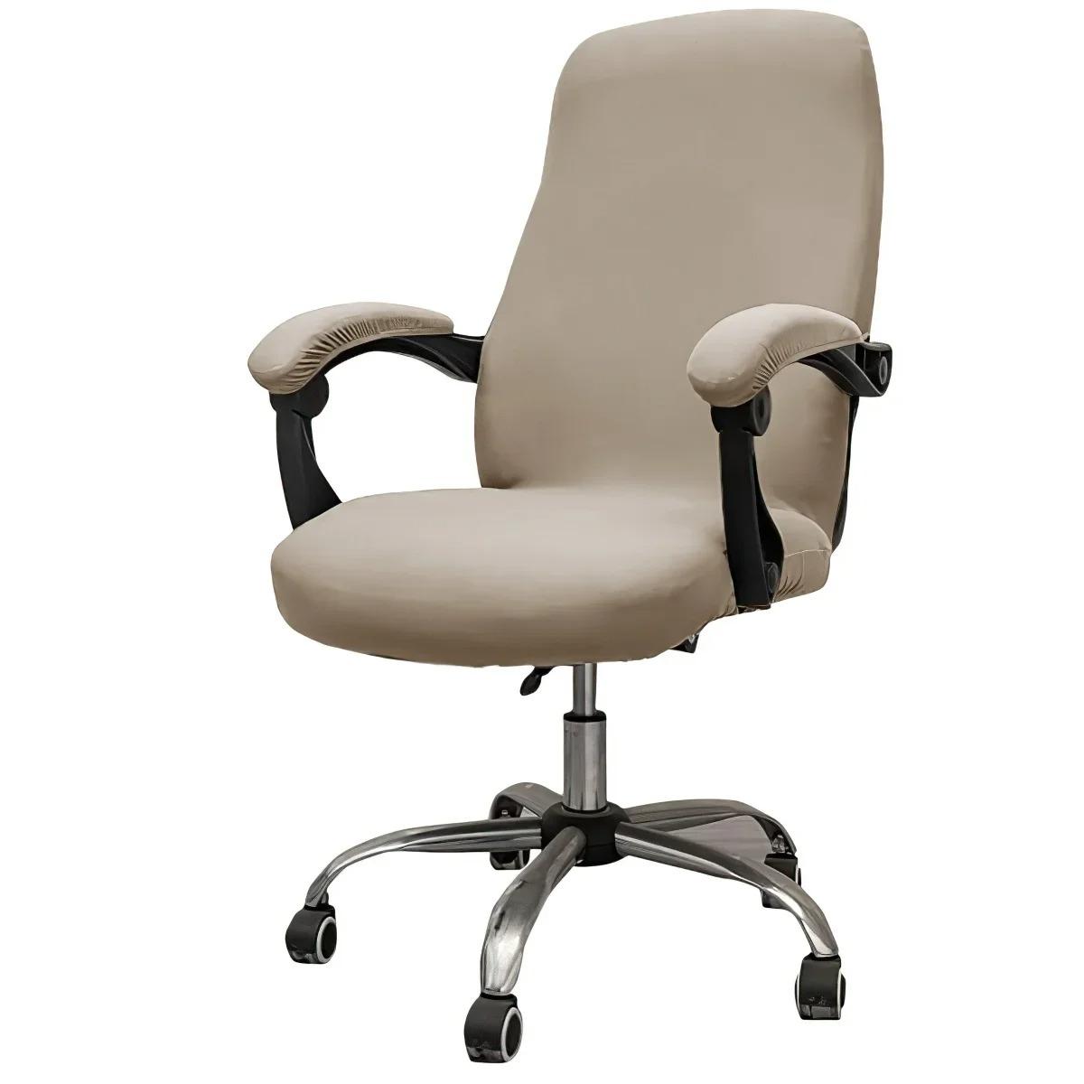 

1PC Office Stretch Spandex Chair Covers Anti-dirty Computer Seat Chair Cover Removable Office Seat Chair Slipcovers L темного кольору хакі
