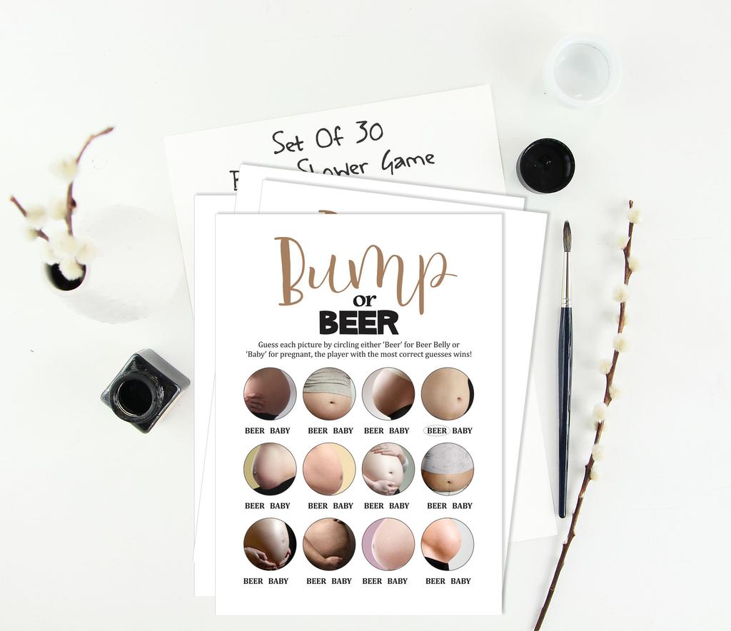 Inkdotpot Bump Or Beer Game Baby Shower Game Cards Party Supplies Activity Cards Baby Shower Gender Neutral Games Its A Boy Or