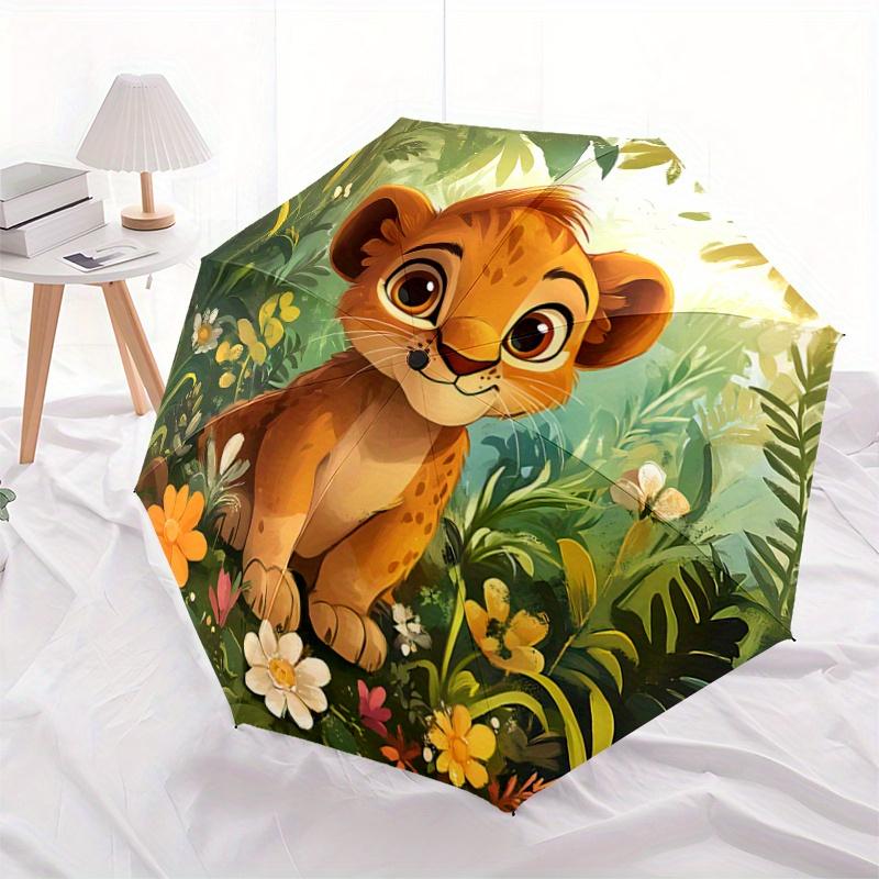 

1pc Simba s Journey Pattern Automatic Umbrella is Fashionable and Good-Looking, a Portable 3-Fold Umbrella, Suitable for Travel and Daily Us