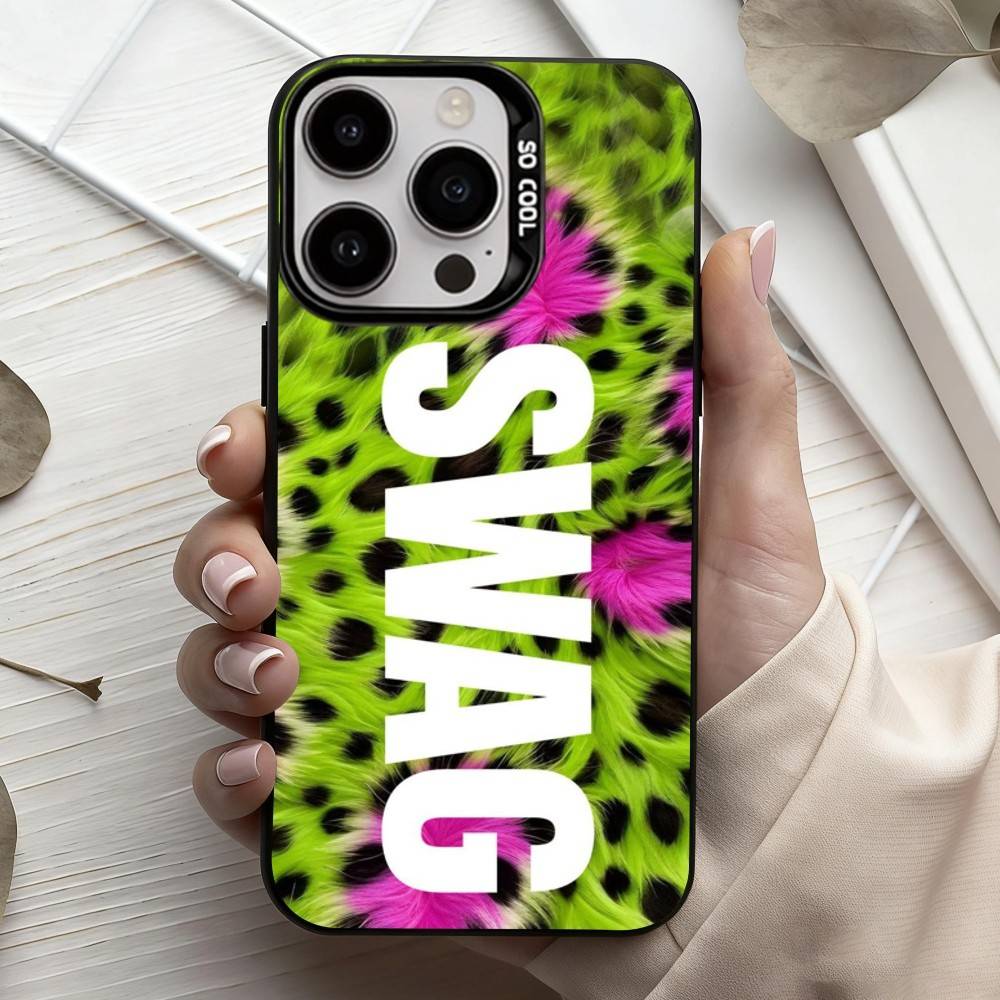 C-Clmj L-L-Leopard P-P-Print SWAG  Phone Case For iPhone17,16,15,14,13,12,11 Plus,Pro Max Black Candy silver phone case