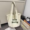 Canvas Shoulder Bag Large Capacity Letter Tote Bag Commuter Shopping Bag Women's Bag