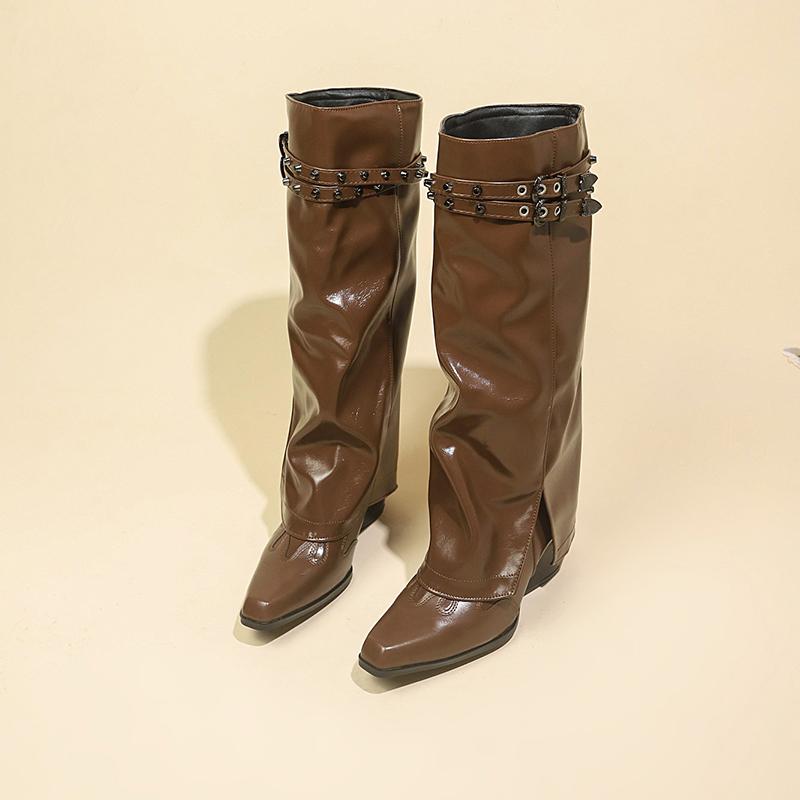 

Винтажные женские высокие сапоги-рыцари без застежек, модные элегантные туфли на толстом каблуке, женские сапоги в стиле вестерн до колена 35