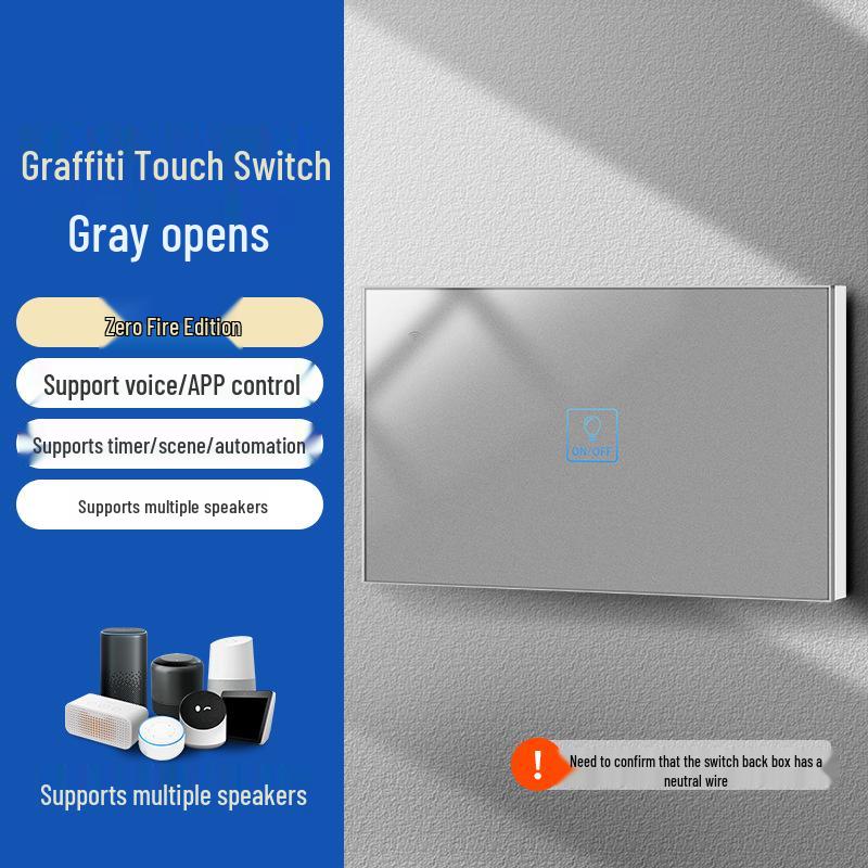 Zhengshang C5 Graffiti Smart WiFi Switch, Voice-Controlled, Tuya EU Standard, Compatible with Alexa & Google.