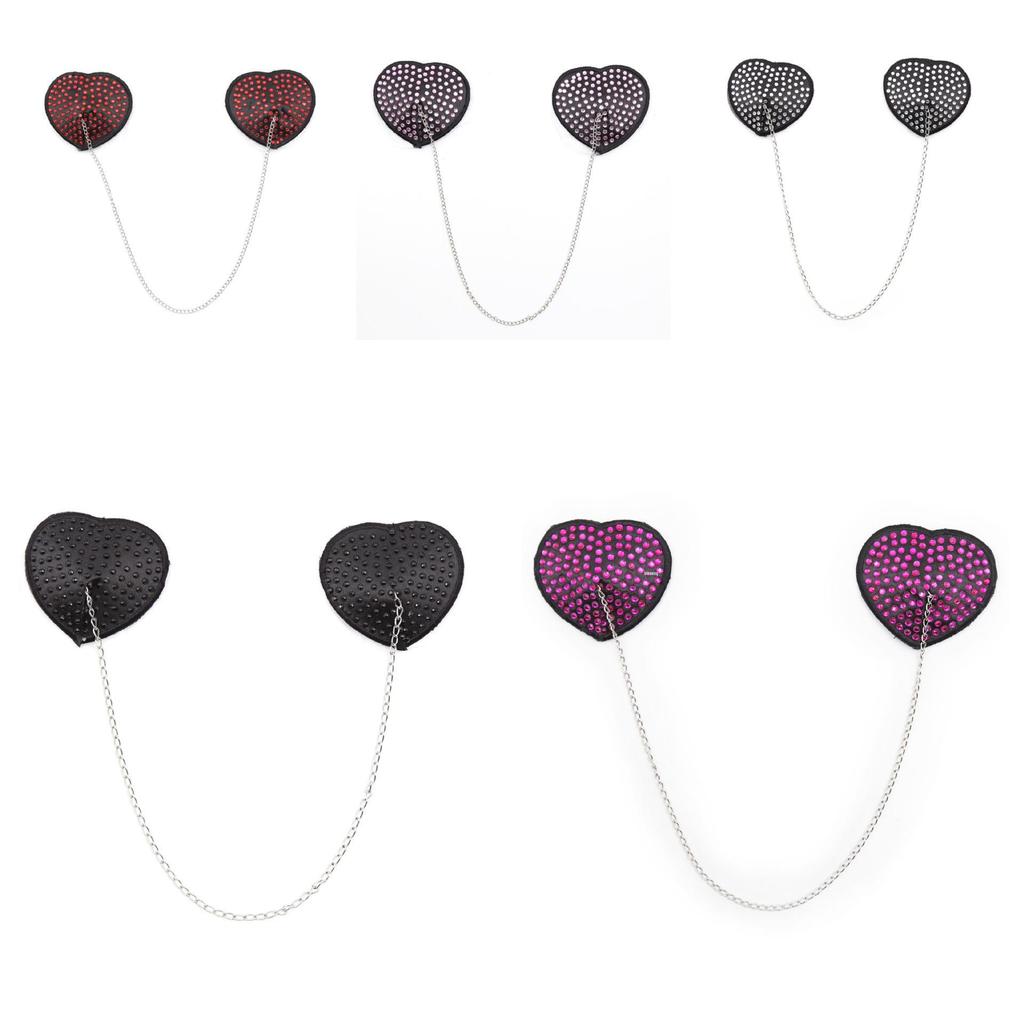Heart-Shaped Sequin & Star Nipple Pasties with Tassels - Silicone Bra Accessory