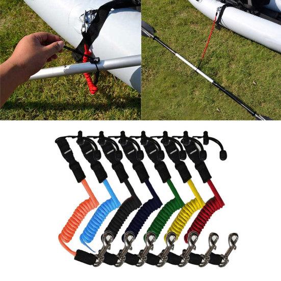 Elastic Surf Canoe Kayak Paddle Coiled Leash Cord Safety Fishing Rod Lanyard