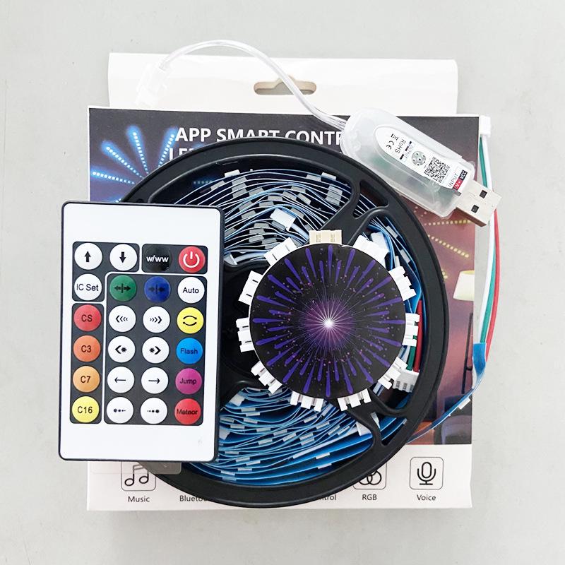 5V LED Fantezi Havai Fişek Işığı: Uygulama Kontrollü Bluetooth Ritmik Dekoratif Atmosfer E-Spor için