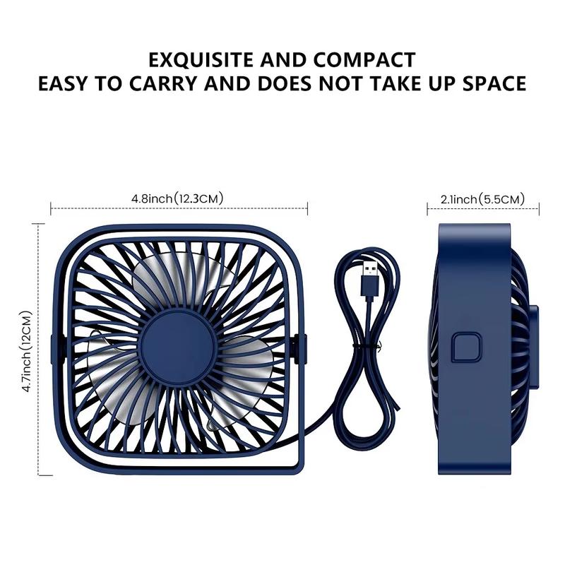 K50 Mini USB Desk Fan 3 Speed Adjustable Silent Cooling Portable Office Desktop Fan USB Powered 4 Colors Home Dorm Tabletop