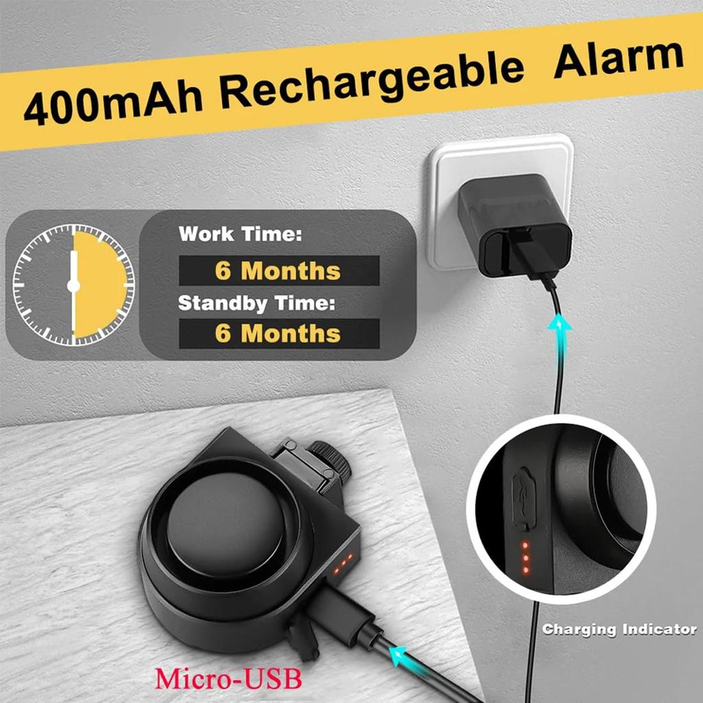 GAOHOU 115dB Security Alarm with 3 Volume Levels and 7 Sensitivity Easy and Loud Sound for and and Road Gang Prevention Bicycle/Motorcycle Anti-Theft