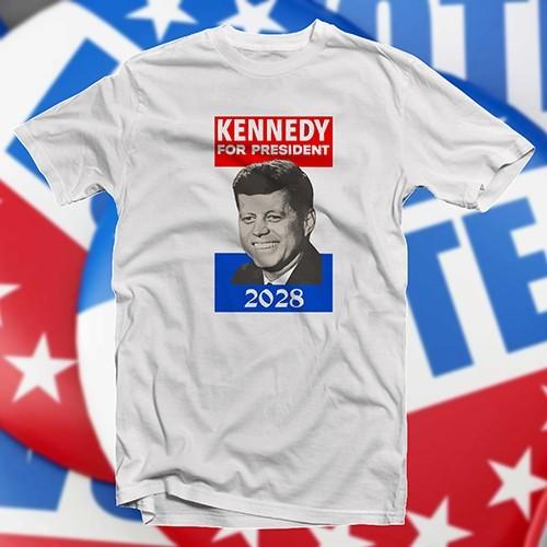 Кеннеди в президенты 2028 ХЛОПКОВАЯ ФУТБОЛКА сатира демократия голосование политика Унисекс Футболка XL