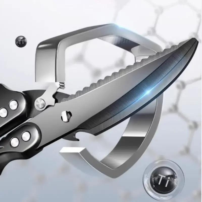 New Model Titanium Coated Kitchen Scissors-Professional Poultry Bone Shears for Chicken Duck Cutting,Multi-Purpose Food Scissors5