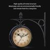 Antique Iron Double Side Wall Clock Easy Read Hanging Wall Clocks Home Decors for Outdoor Indoor Photography Props