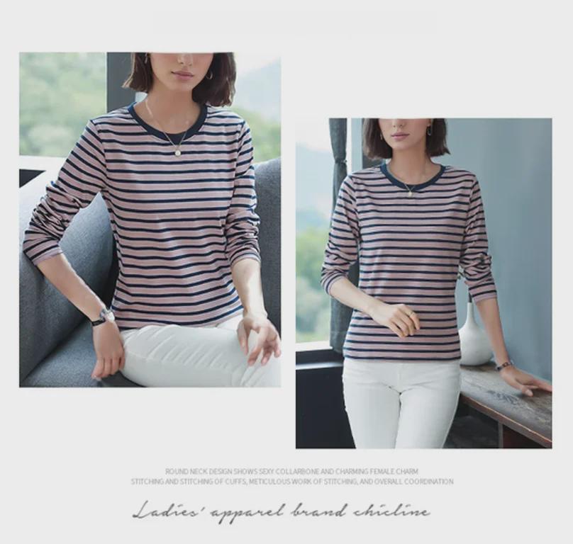 Women's Pure Cotton Long-Sleeve Autumn Top - Loose-Fit for Middle-Aged & Elderly