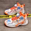 Net Shoes Spring and Autumn Actual Combat Boys Basketball Shoes Rotating Button Training Sneakers Running Shoes 6-12 Years Old