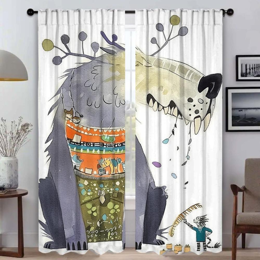 Magische Magische Trennwand Moskitonetze für Kamera Halloween Dekoration Elegante Raumvorhänge 2 Stück Tüll für Schlafzimmer