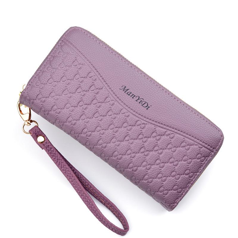 Women's Double Zipper Soft Leather Long Wallet & Phone Clutch