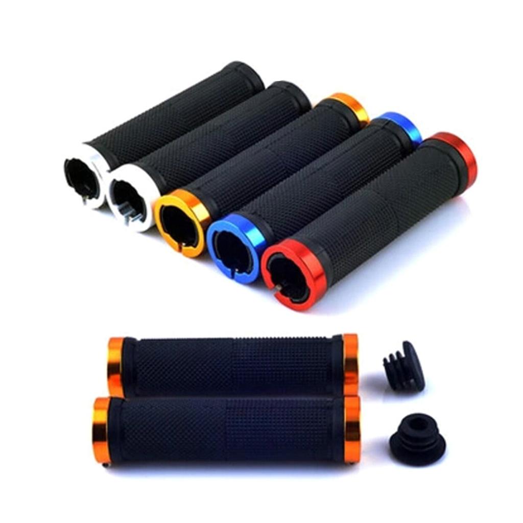 2Pcs Bicycles Handlebars Grip Soft Rubber Cover Bikes Handle Grip Cover Antislip Cyclings Handlebars Grip with End Plug