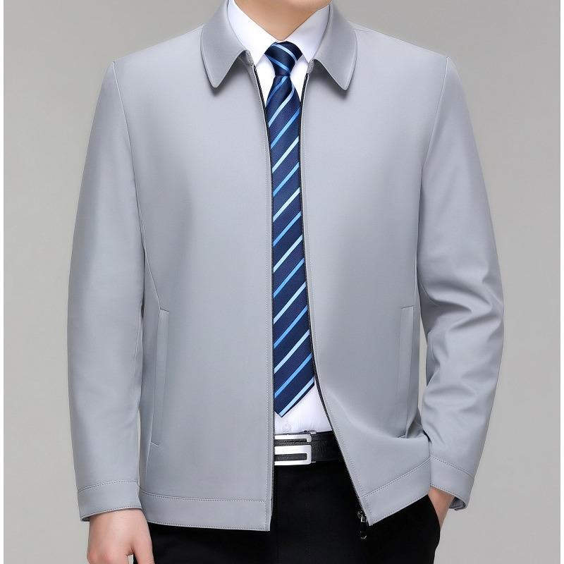 New Men's Jacket Spring and Autumn Jacket Middle-aged High-end Business Casual Jacket Dad Lapel Top