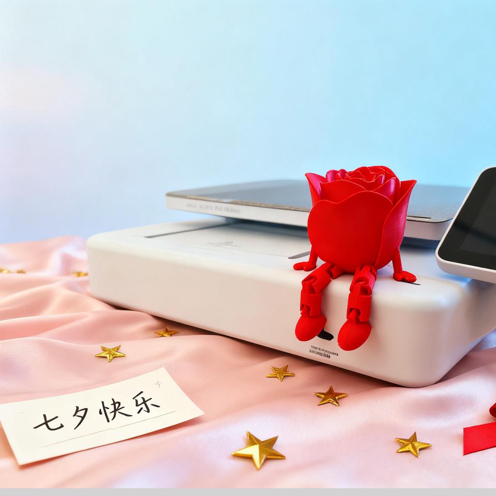 New 3D Printing Sitting Rose Movable Joint Valentine'sDay Qixi Home Desktop Creative Decoration Ornaments