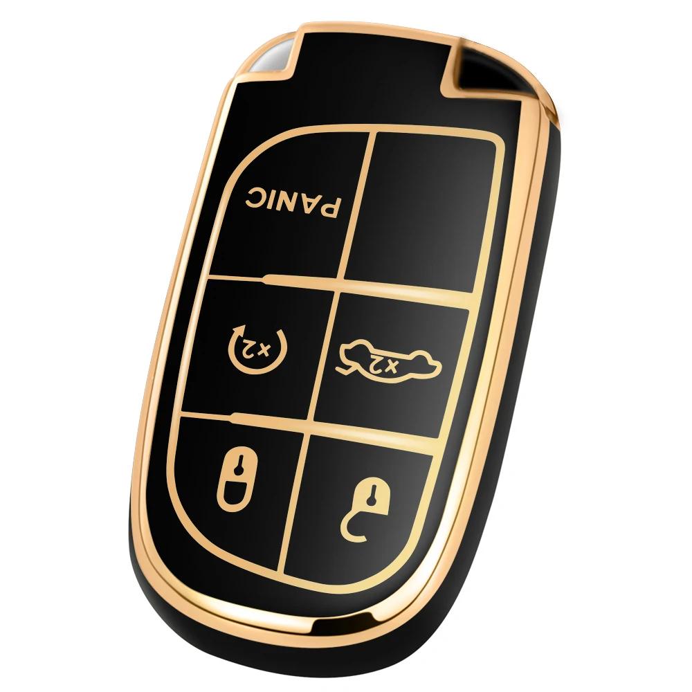 Soft Car Key Fob Cover Fit For Jeep Grand Cherokee Renegade Chrysler Dodge Ram Durango Charger Challenger Journey Dart