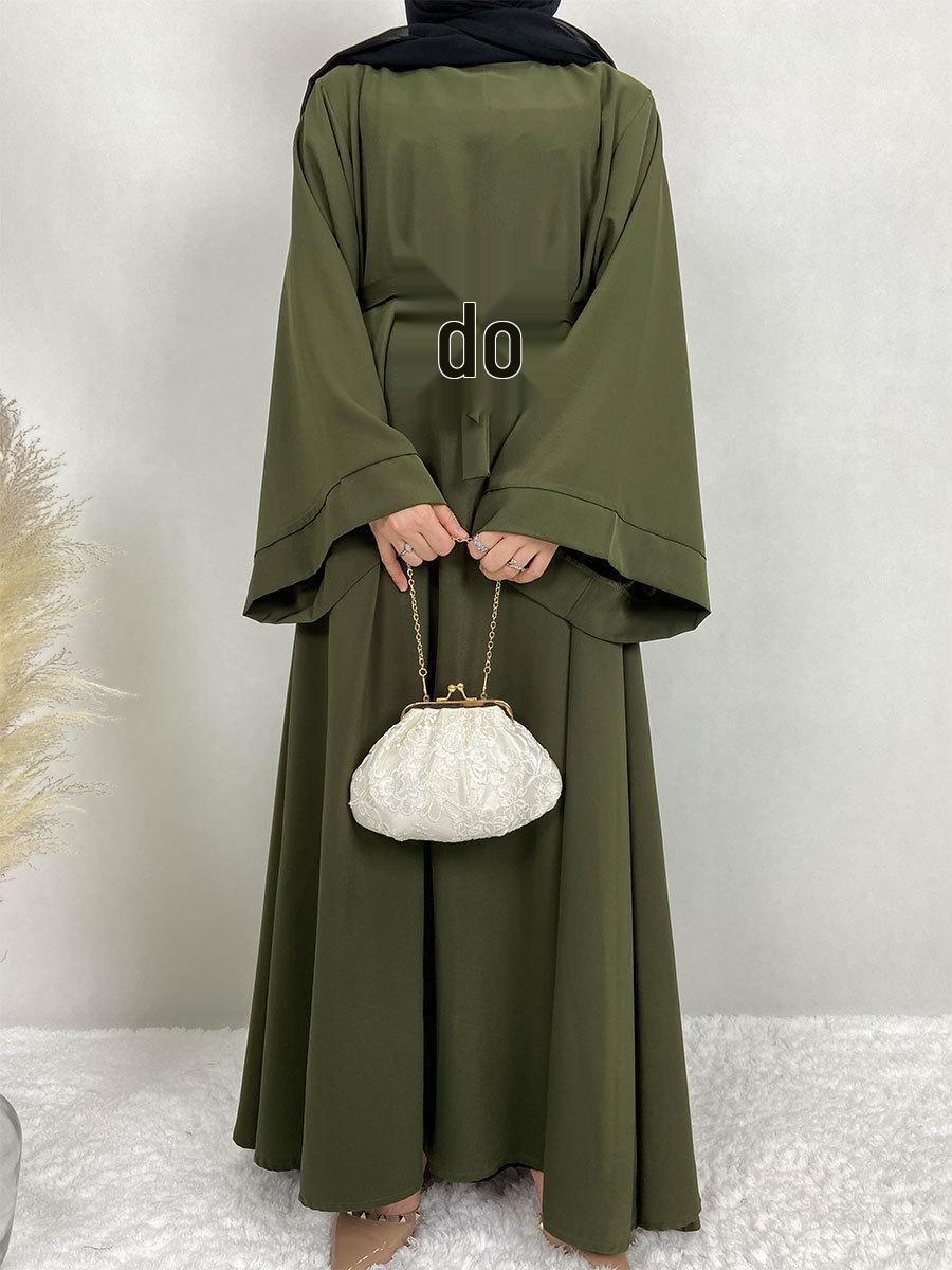 

Платье большого размера на завязках для весны и осени - в ближневосточном стиле (XG2030) S армия зеленый