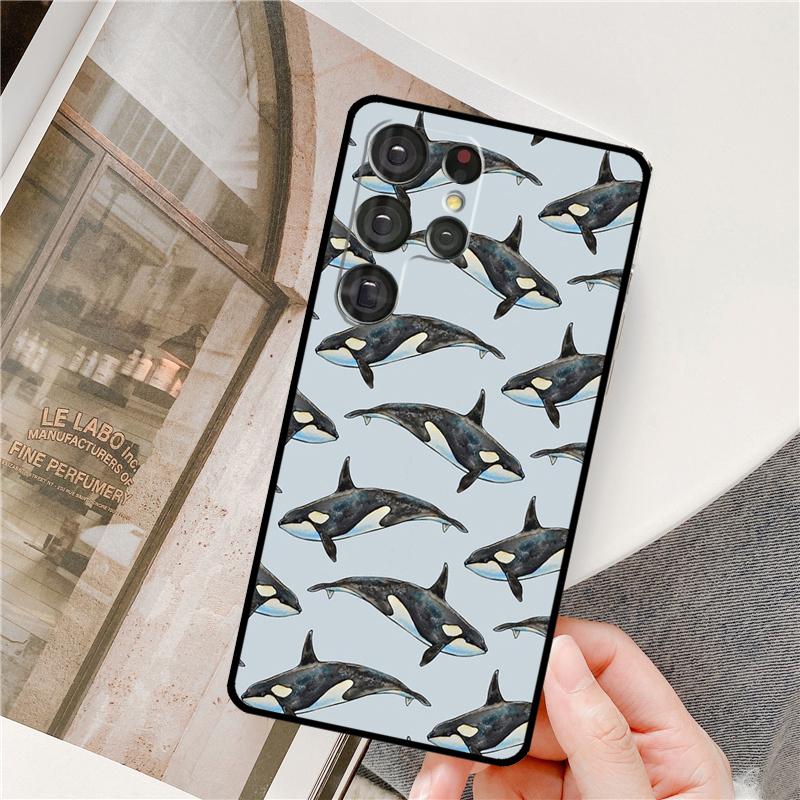 Orcas Killer Whales Case For Samsung Galaxy S23 S22 S21 Ultra Note 20 S8 S9 S10 Note 10 Plus S20 FE Back Cover
