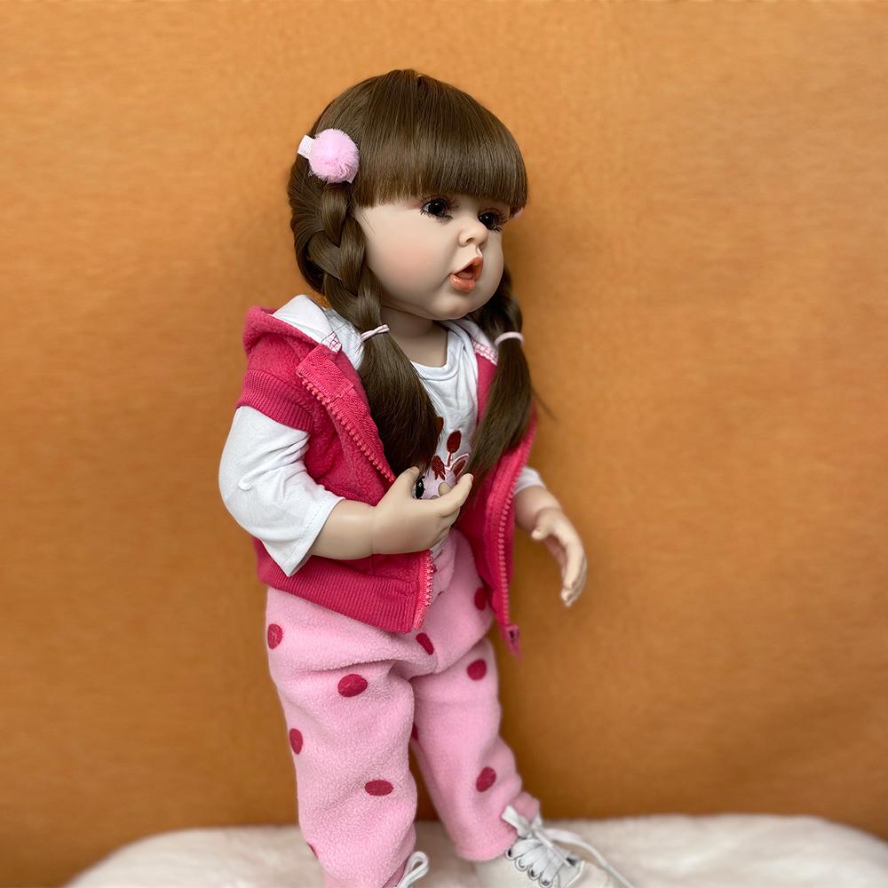 55 CM, realistă, siliconică, pentru tot corpul, renăscută, păpușă pentru fetiță, 22 inch, nou-născută, pentru copii mici, Cadouri de aniversare pentru jucărie pentru copii