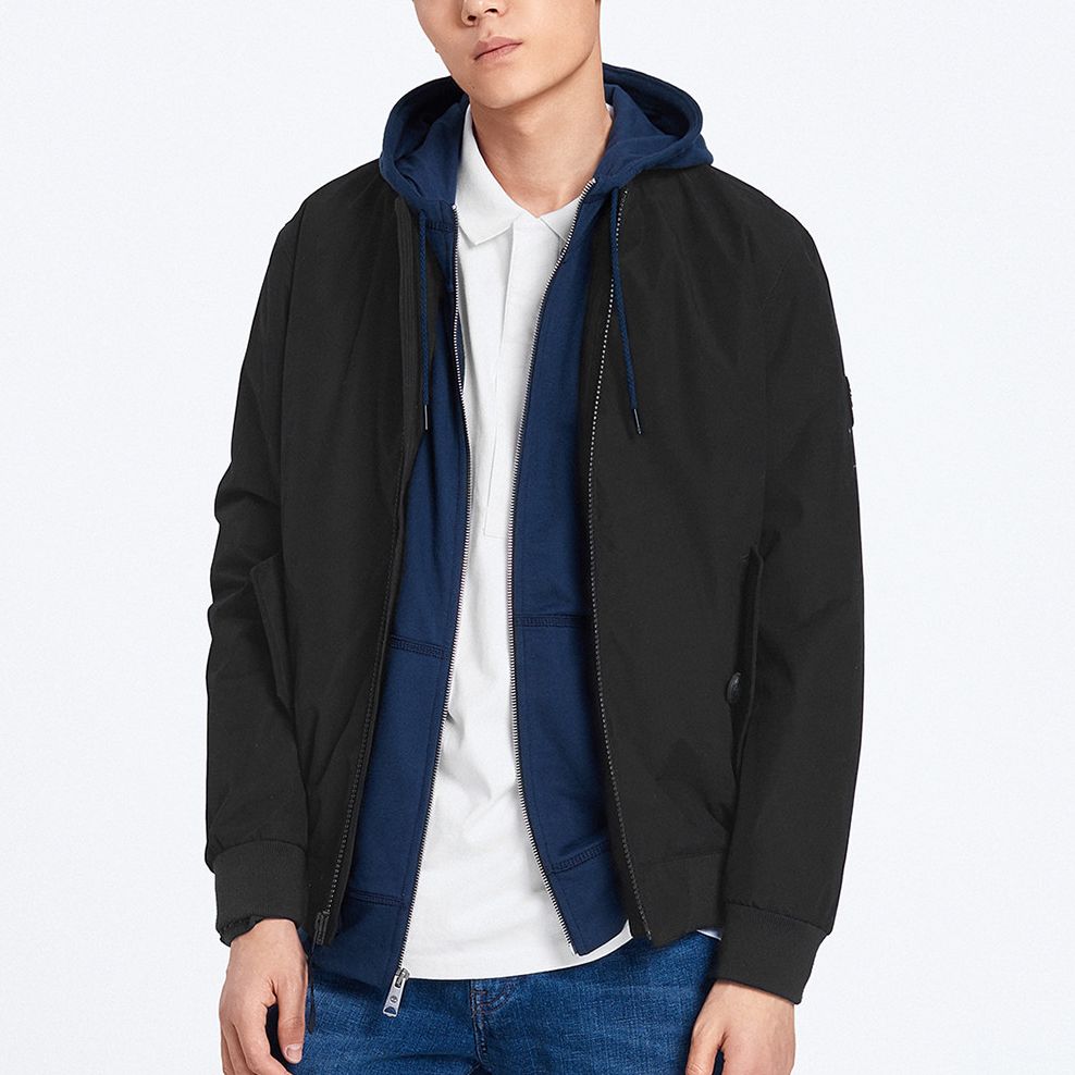 Timberland Solid Color Outdoor Waterproof Three-In-One Long Sleeve Jacket Men jackets Black A1ZS9-001