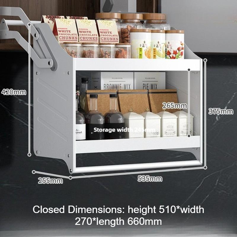 Kitchen Lifting Basket Kitchens Sliding Storage Cabinet Spice Hanging Cabinets Multifunction Steel Organizer Shelves Furniture