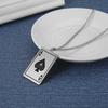 LIKGREAT Trendy Ace of Spades Poker Pendant Necklace for Women Men Stainless Steel Lucky Playing Card Hip Hop Party Jewelry Gift